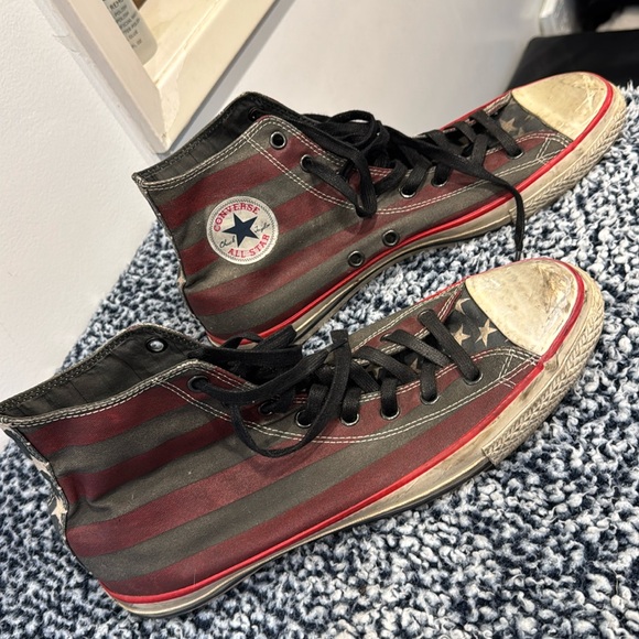 John Varvatos / Chuck Taylor Converse All Star stars n stripes high-tops - Picture 2 of 16
